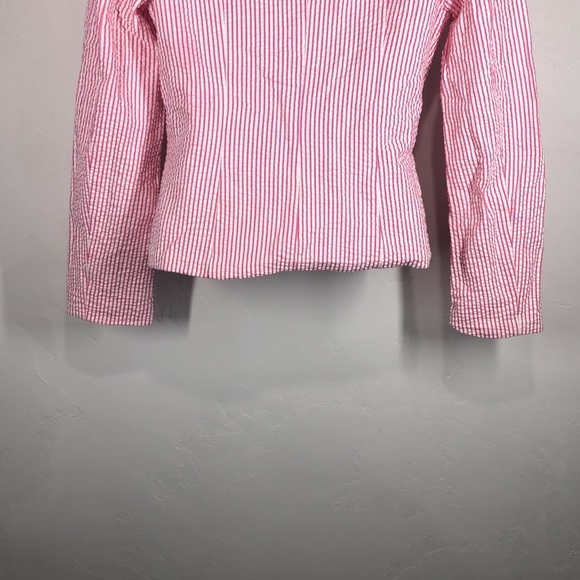 Sam TY pink stripe searsucker blazer size 6 - Picture 9 of 11
